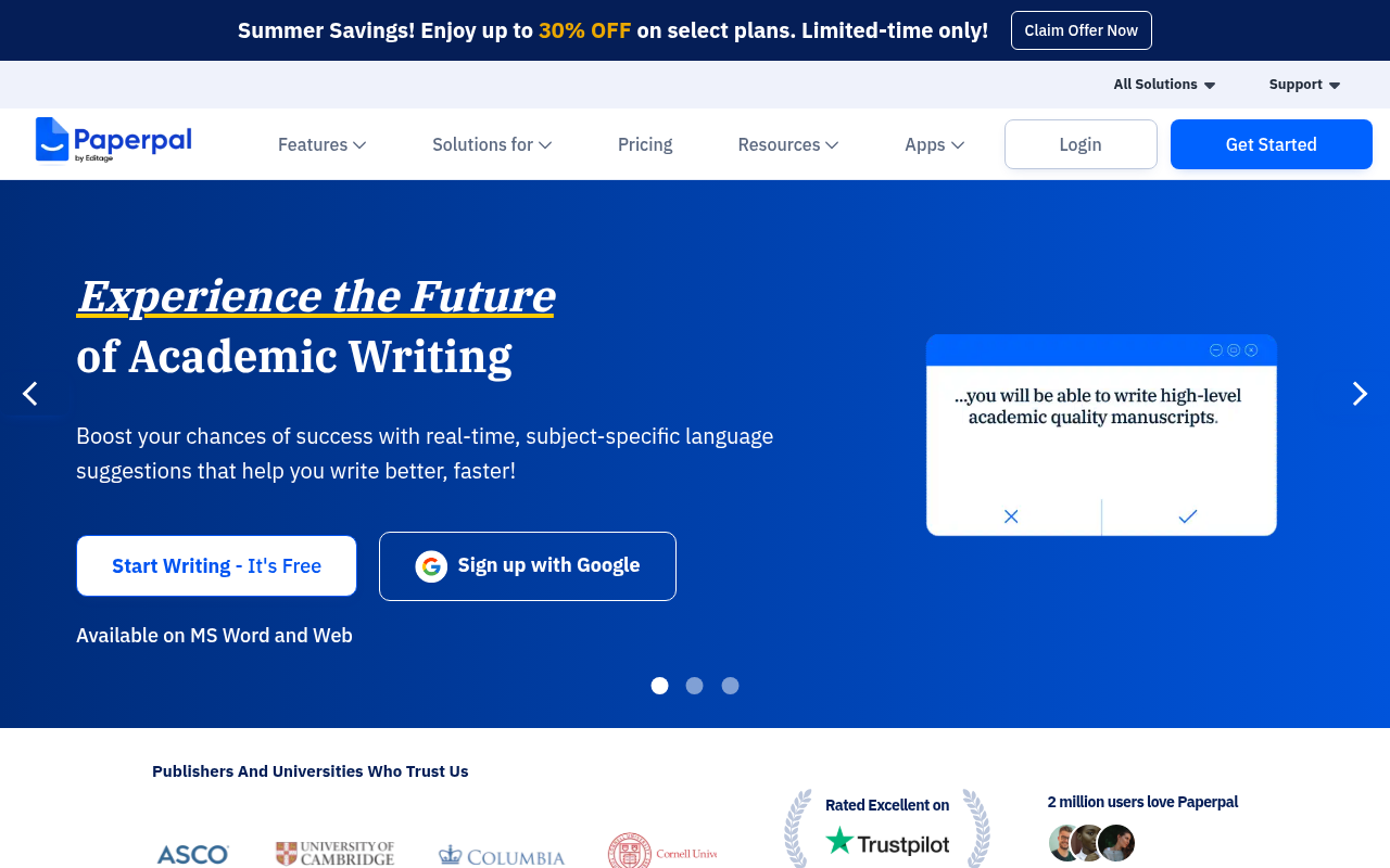 Screenshot of Paperpal Review: Your AI-Powered Academic Writing Assistant