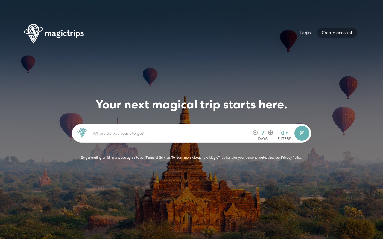 Screenshot of MagicTrips AI: Effortless Travel Itinerary Generator