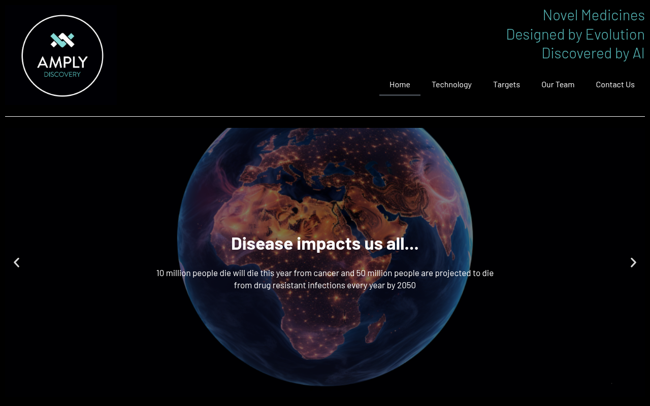 Screenshot of AMPLY Discovery: AI-Powered Drug Discovery Revolution