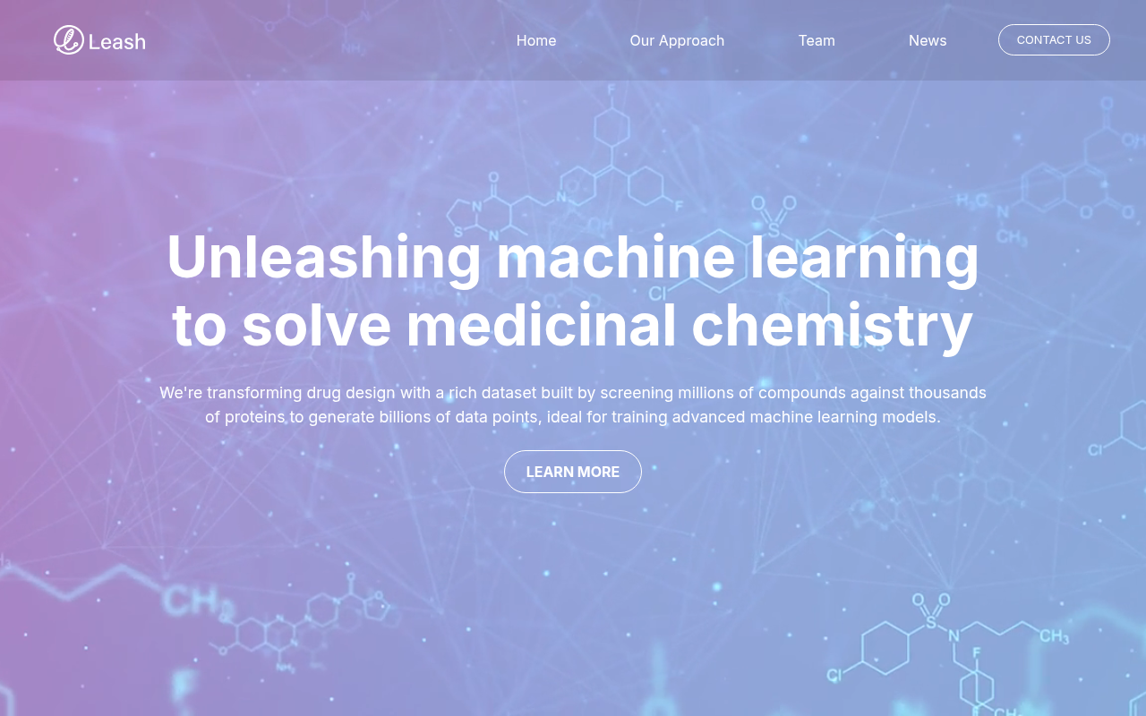 Screenshot of Leash Bio: Unlock AI-Powered Drug Discovery with Massive Biochemical Data