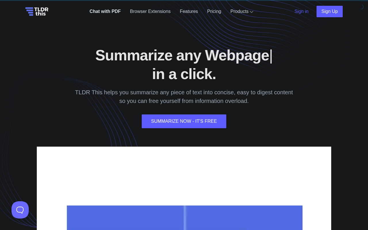 Screenshot of TLDR This: AI-Powered Summarization for Busy Professionals