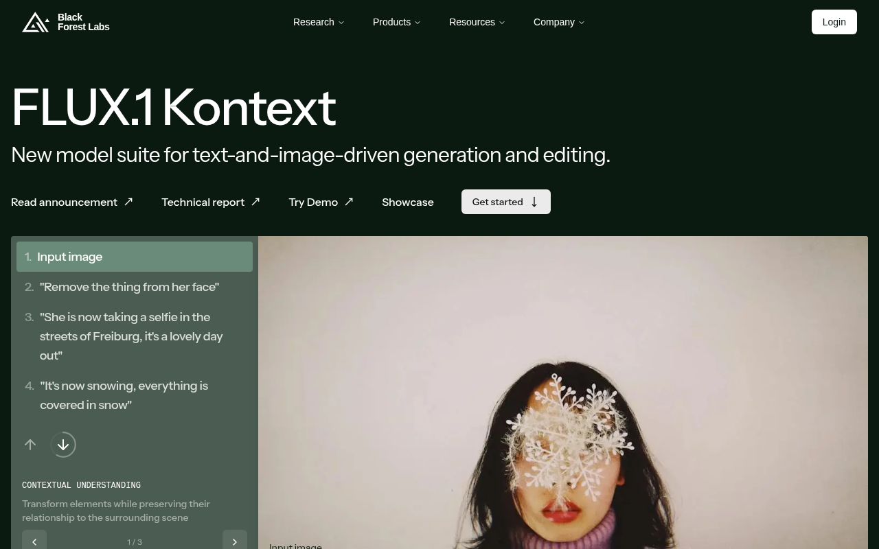 Screenshot of Black Forest Labs: Unleashing Frontier AI for Everyone