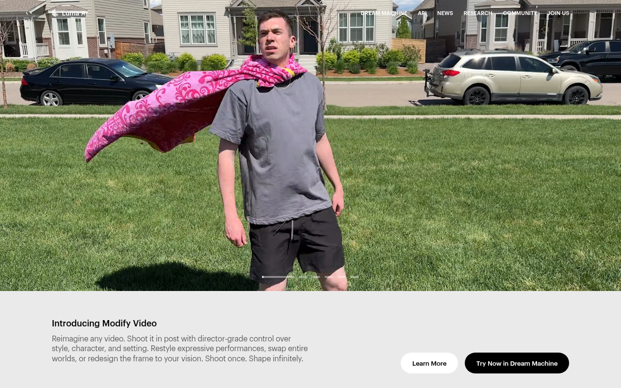 Screenshot of Luma AI Review: Realistic AI Video Generation with Dream Machine & Ray2