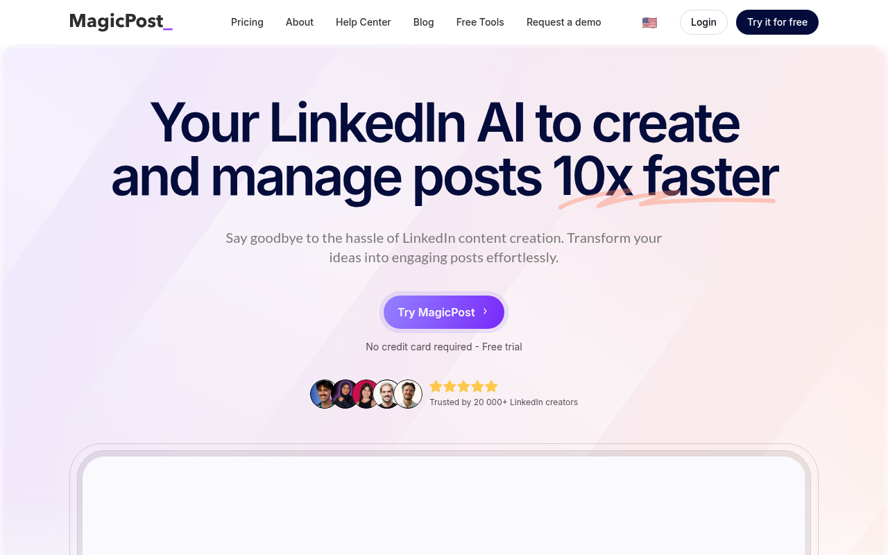 Screenshot of MagicPost: Supercharge Your LinkedIn with AI-Powered Posts