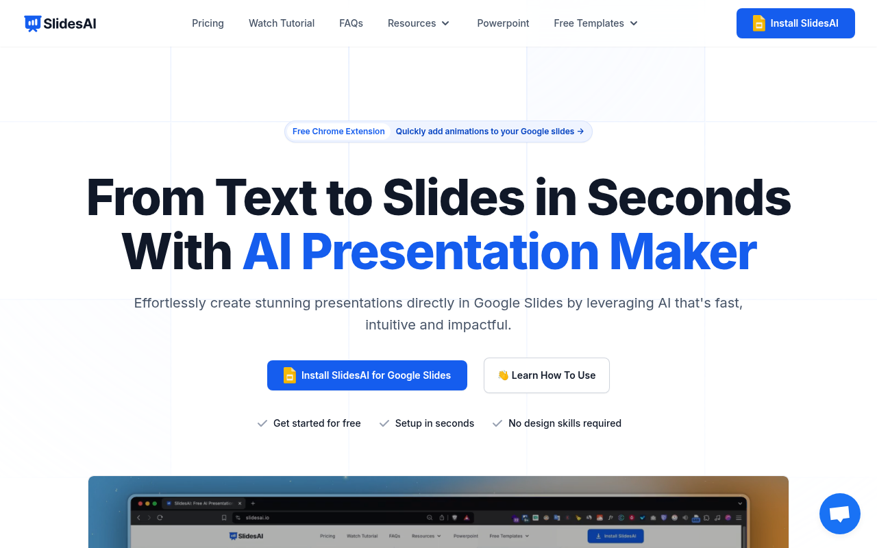 Screenshot of SlidesAI: Revolutionize Your Presentations with AI-Powered Slides
