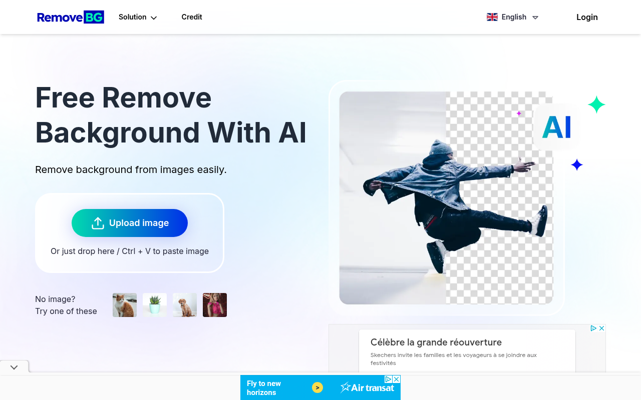 Screenshot of Remove-BG.AI: Instantly Erase Image Backgrounds with AI
