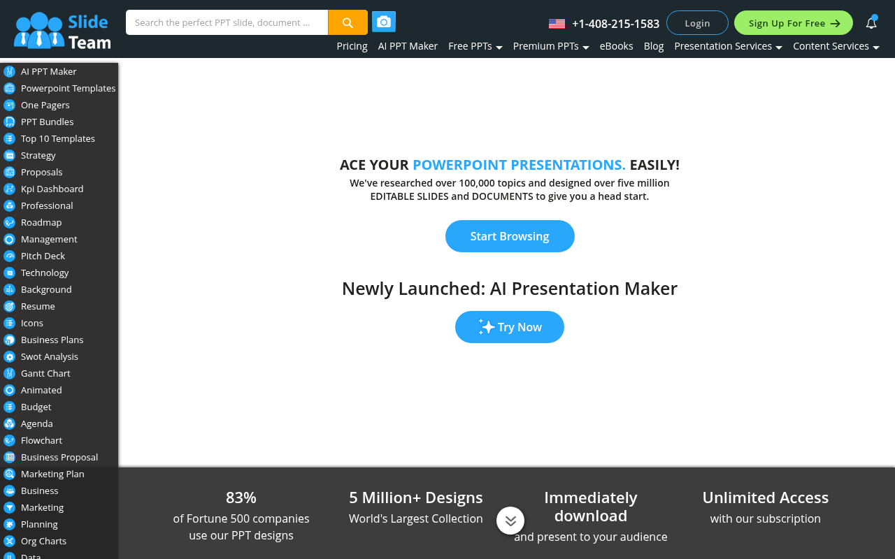 Screenshot of SlideTeam: Your Ultimate Source for Stunning PowerPoint Templates
