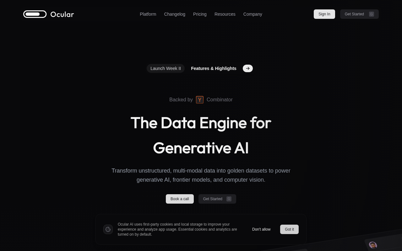Screenshot of Ocular AI: The Multi-Modal Data Powerhouse