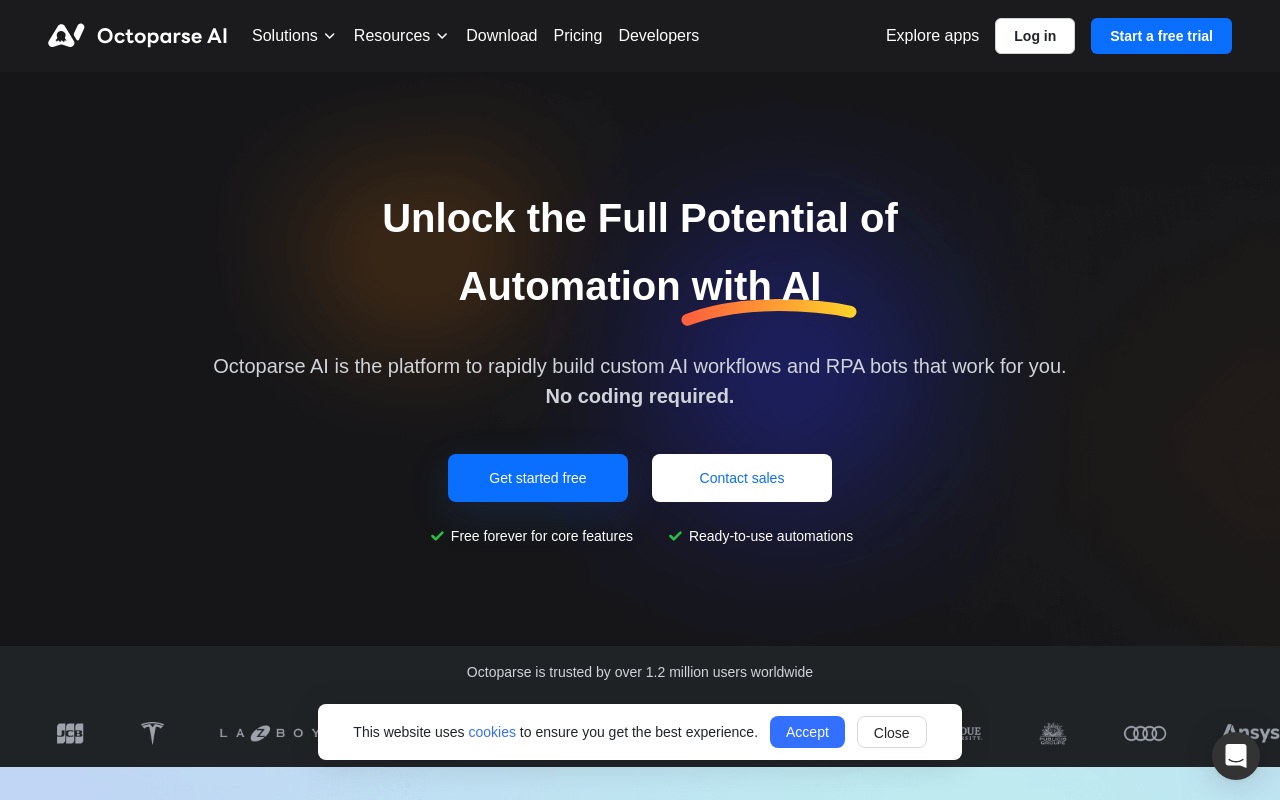 Screenshot of Octoparse AI: Automate Workflows & Supercharge Productivity