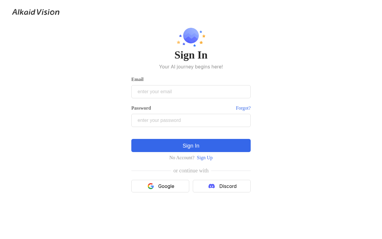 Screenshot of Alkaid Vision Image Creator: AI-Powered Visuals Made Easy