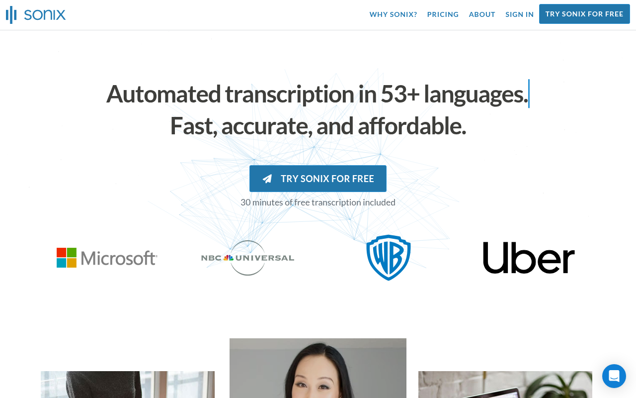 Screenshot of Sonix AI: Effortless Audio & Video Transcription for Creators