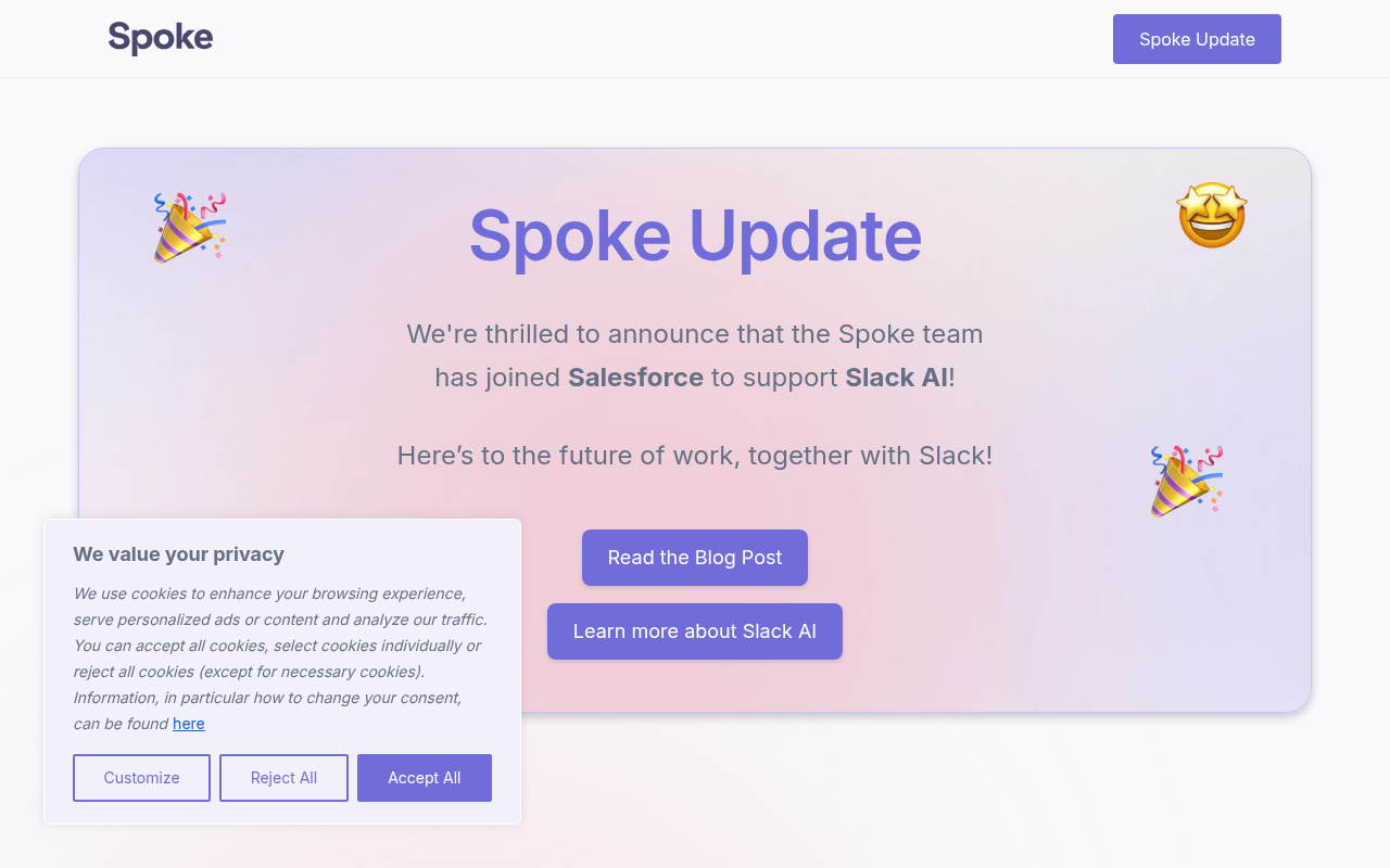 Screenshot of Spoke.ai: AI-Powered Project Management for Streamlined Teams