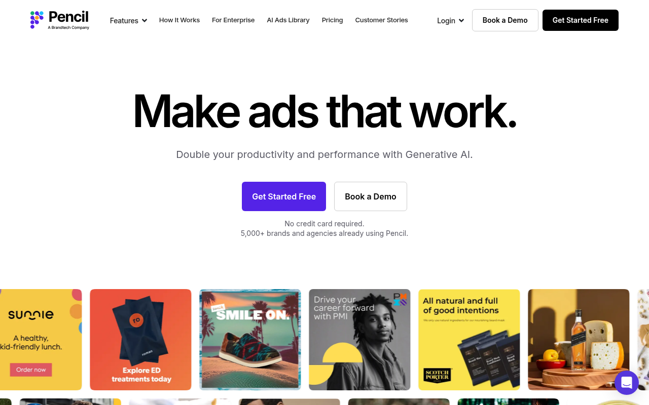 Screenshot of Pencil AI: Supercharge Your Ad Campaigns with Generative AI