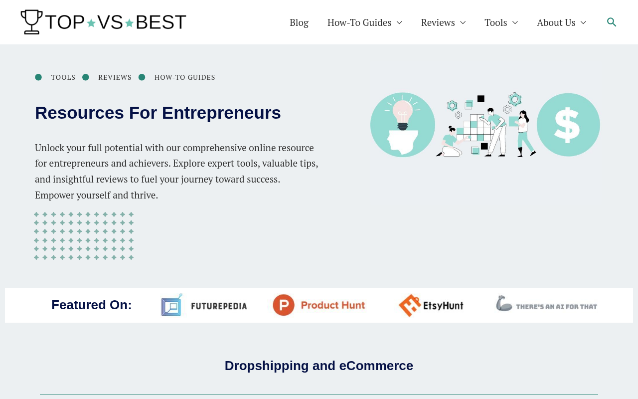 Screenshot of TopvsBest: Your Gateway to Entrepreneurial Success