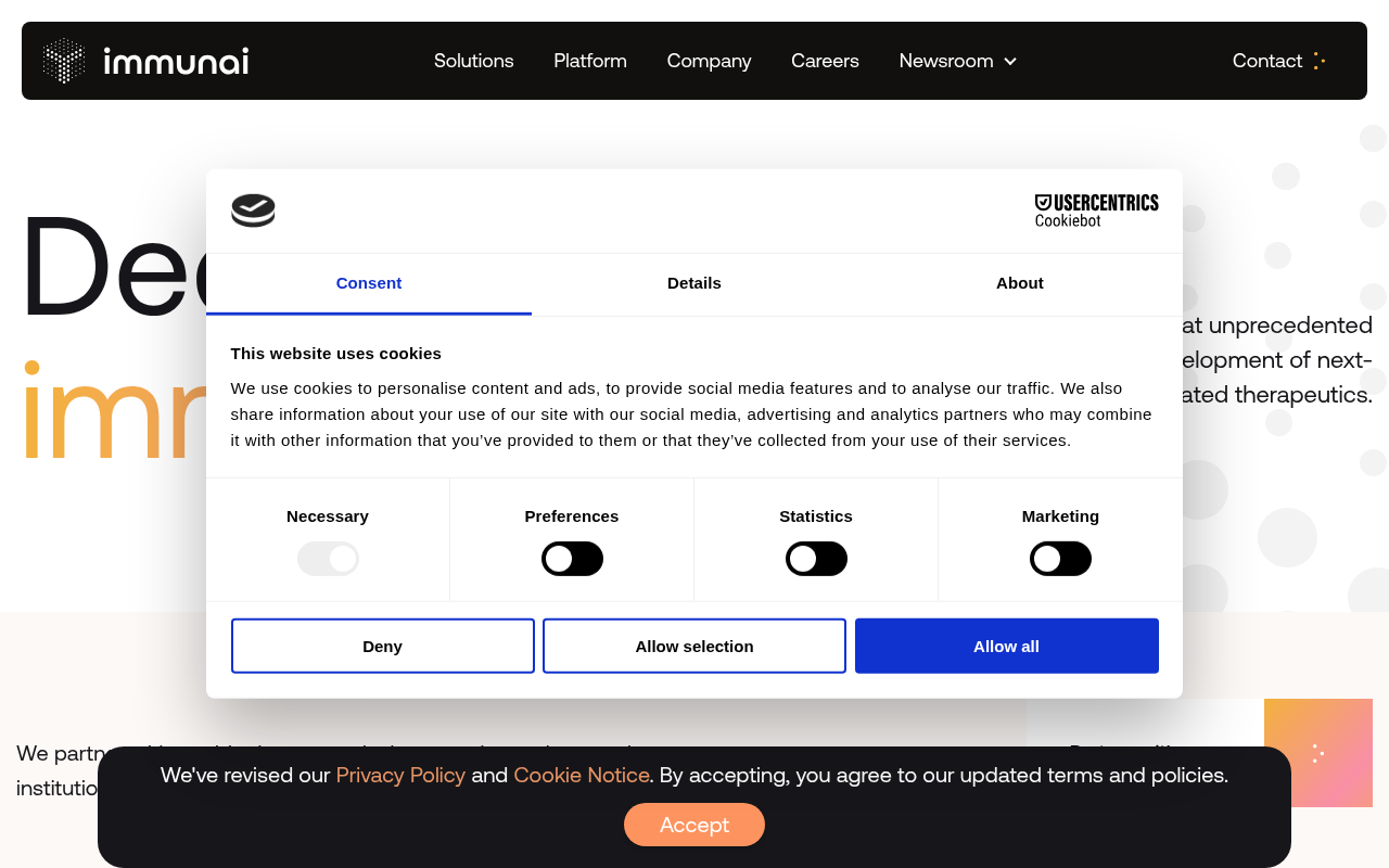 Screenshot of Immunai: Unlocking the Immune System for Novel Therapies