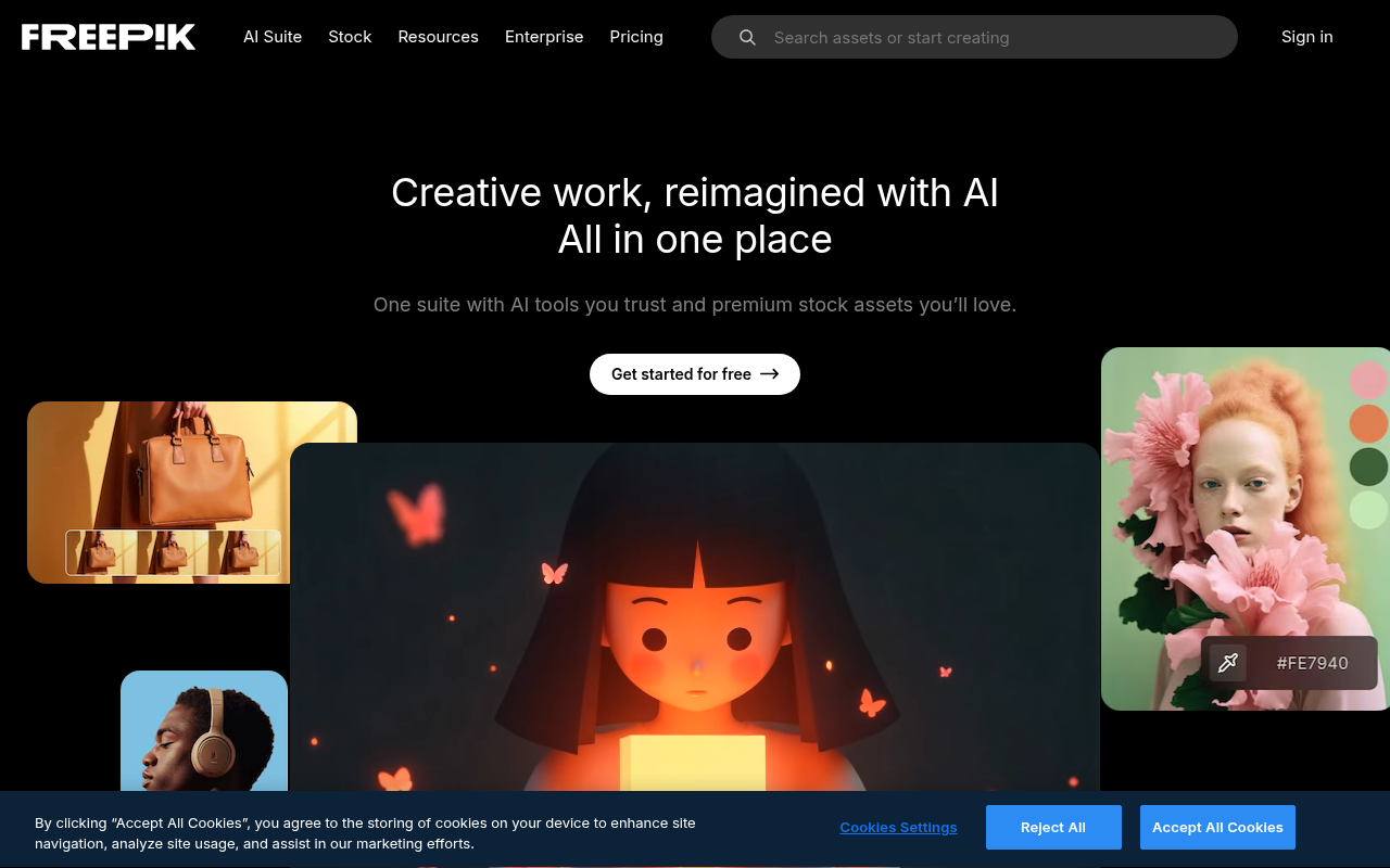 Screenshot of Freepik: Your Go-To for Stunning Graphic Design Resources