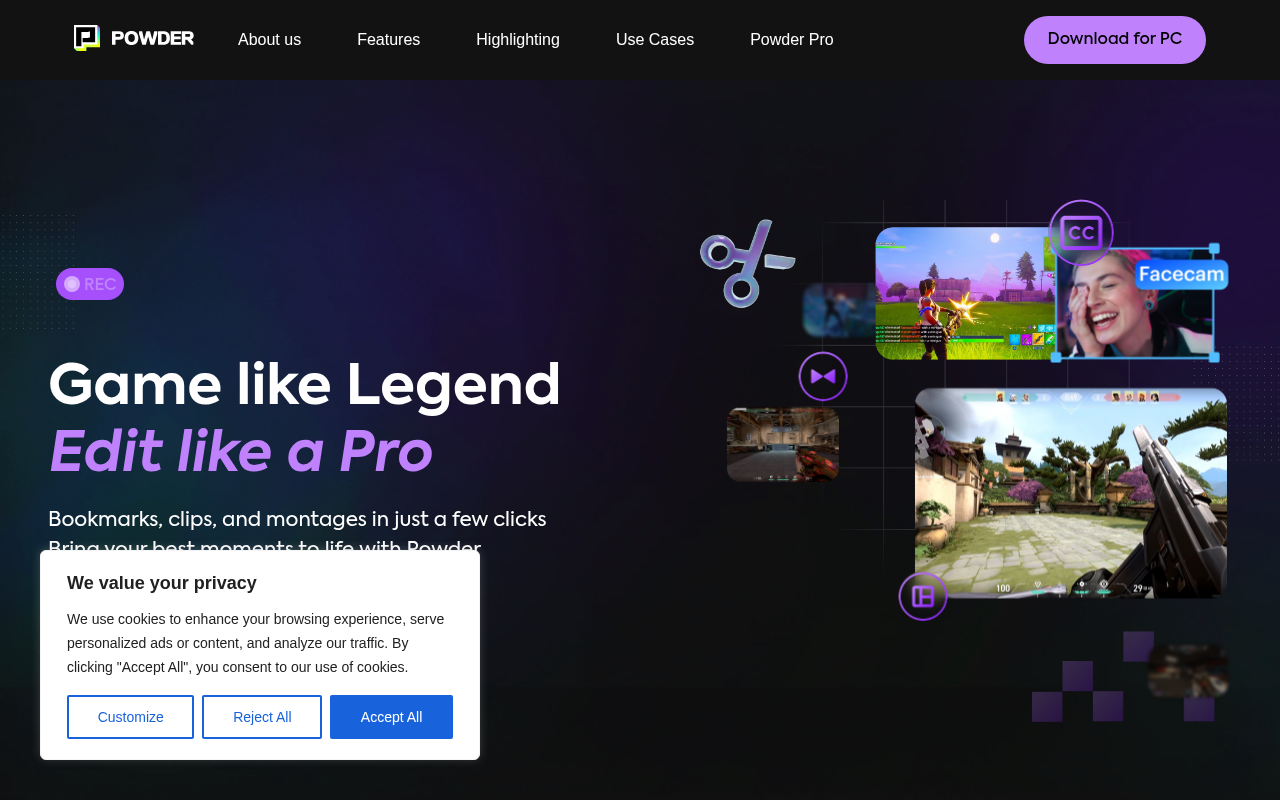 Screenshot of Powder: Instantly Create Viral Gaming Clips with AI