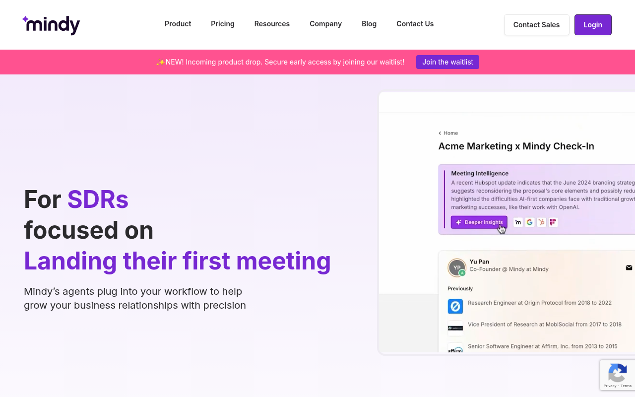 Screenshot of Mindy: AI-Powered Relationship Marketing for Growth