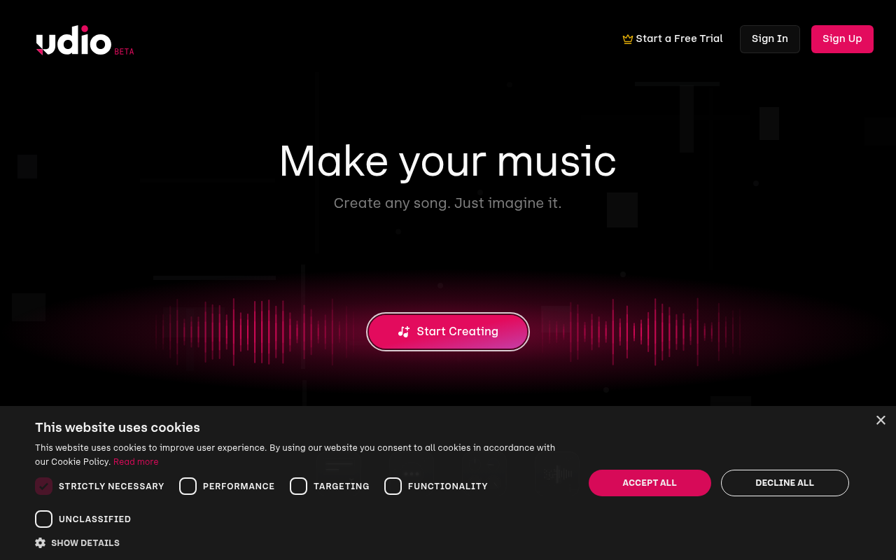 Screenshot of Udio AI Music Generator: Create Songs in Seconds