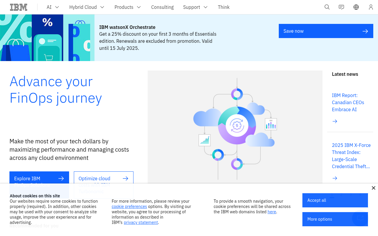 Screenshot of IBM: Your Partner in AI, Automation, and Hybrid Cloud Innovation