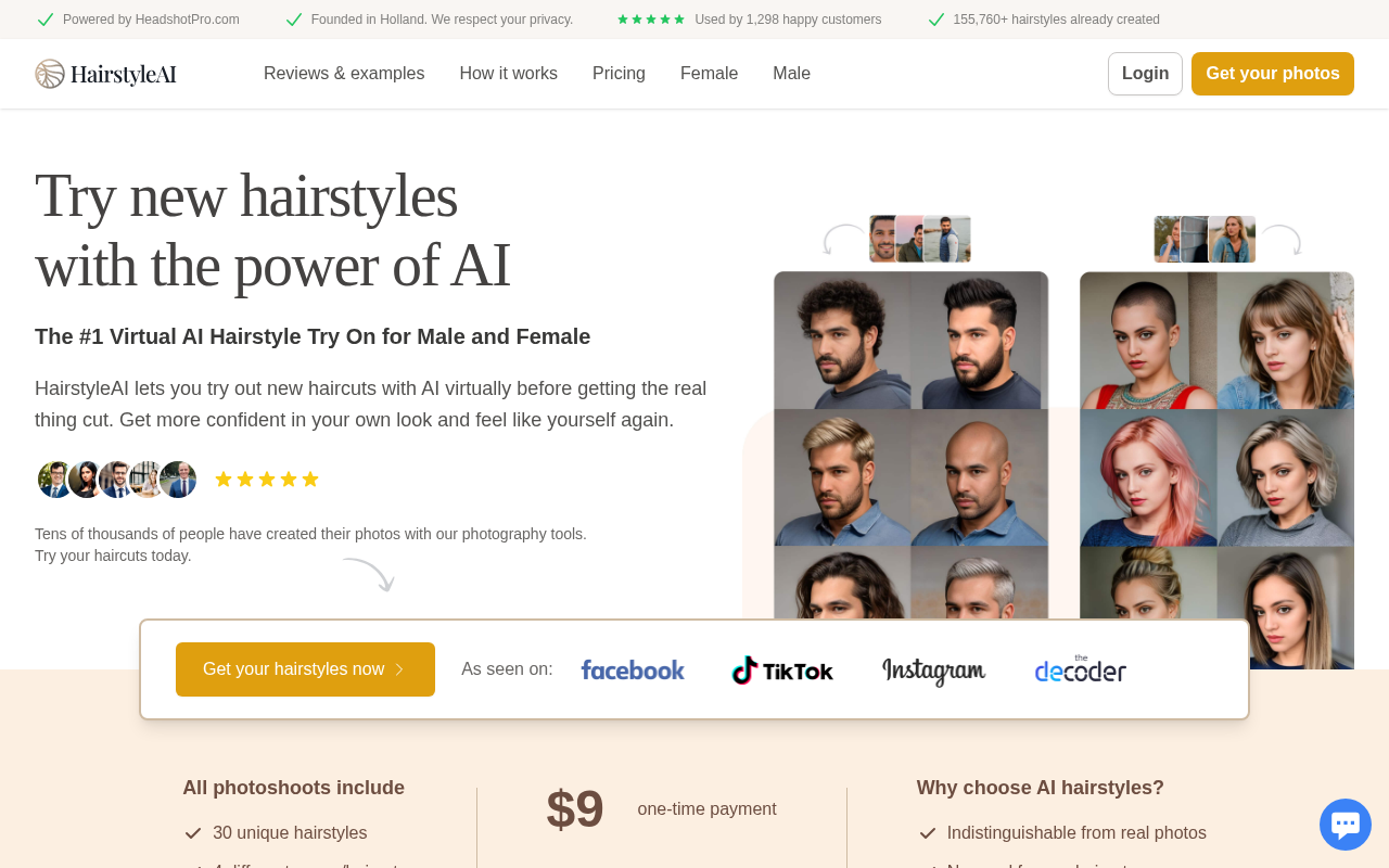 Screenshot of Hairstyle AI: Virtually Try On New Looks with AI