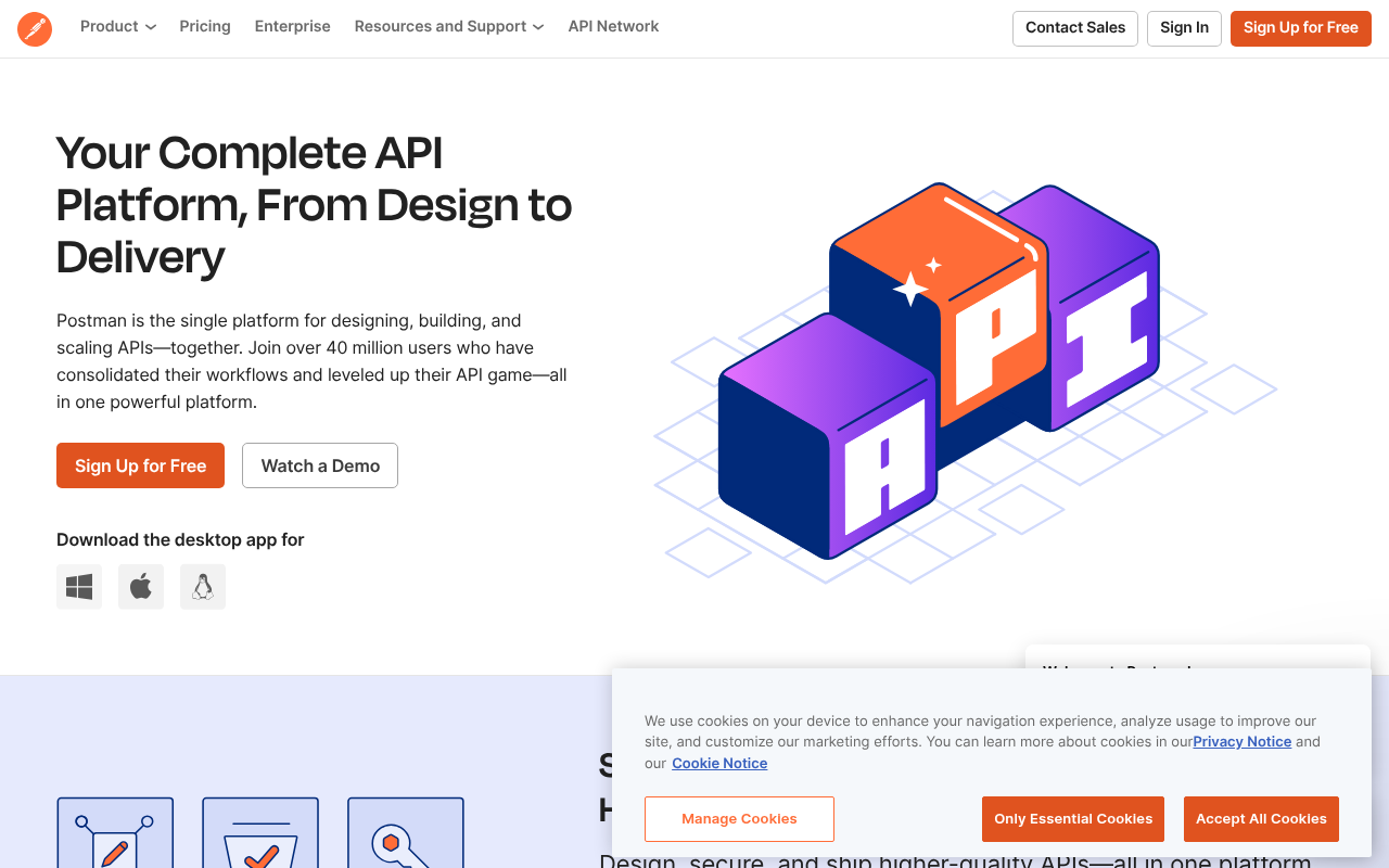 Screenshot of Postman: Supercharge API Development & Collaboration