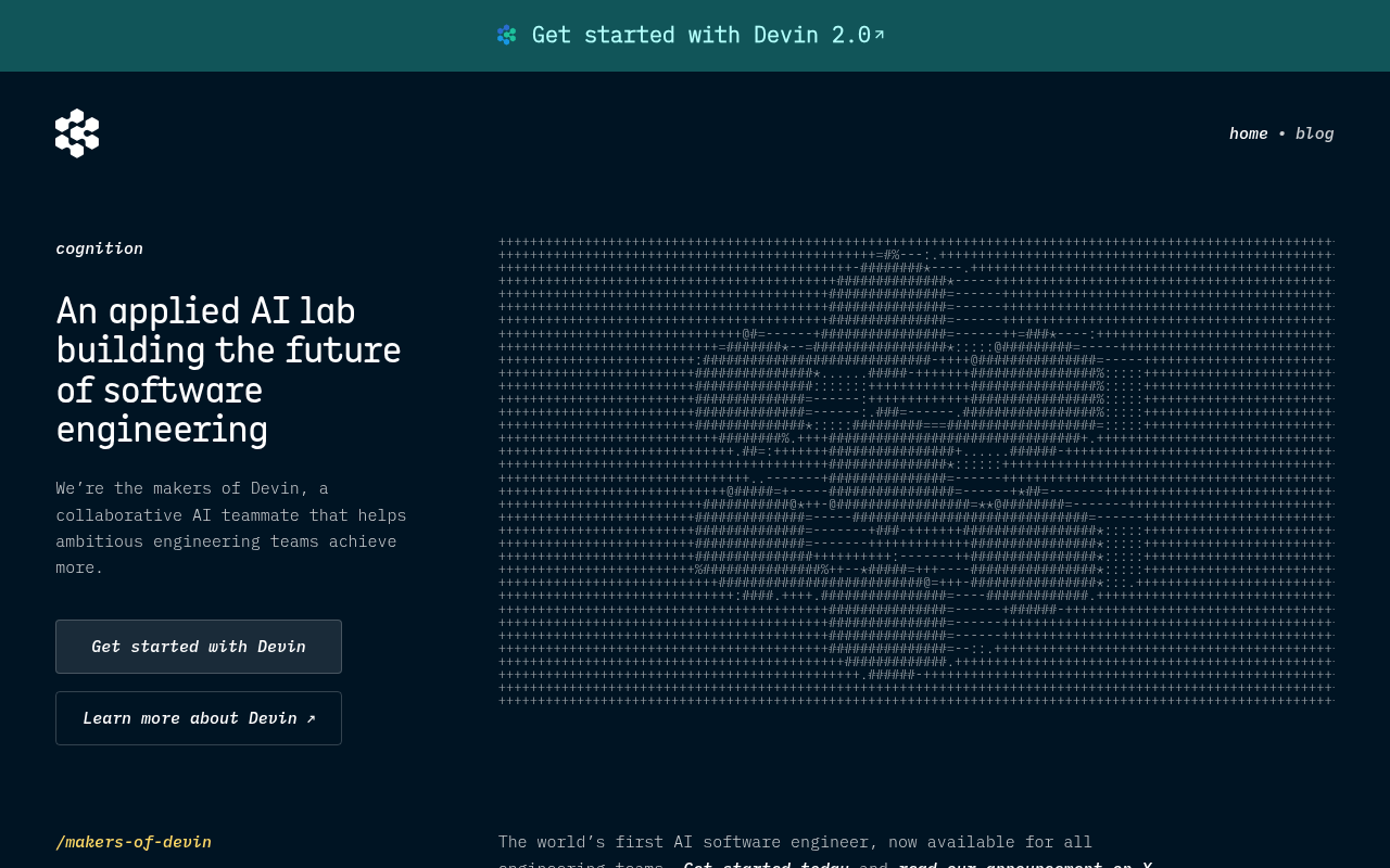 Screenshot of Cognition AI: Building the Future with Software Agents