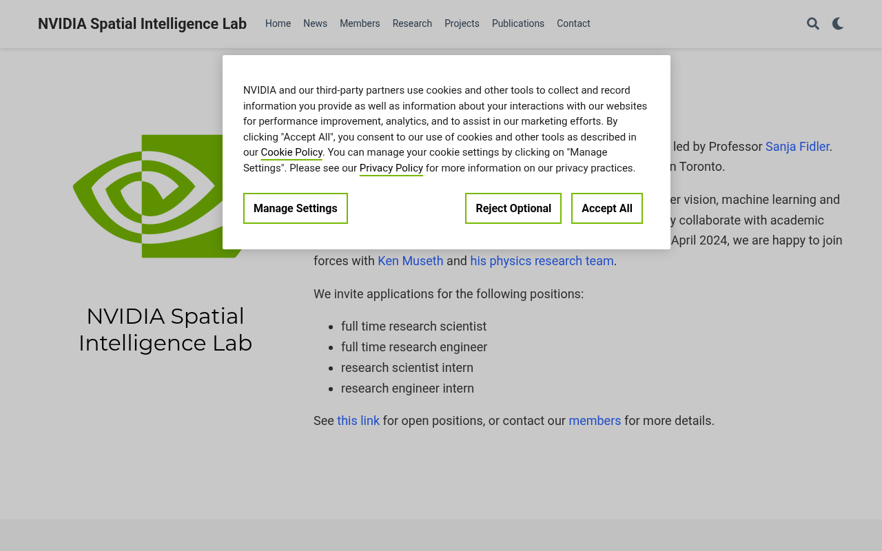 Screenshot of NVIDIA AI Research: Exploring the Future of Artificial Intelligence