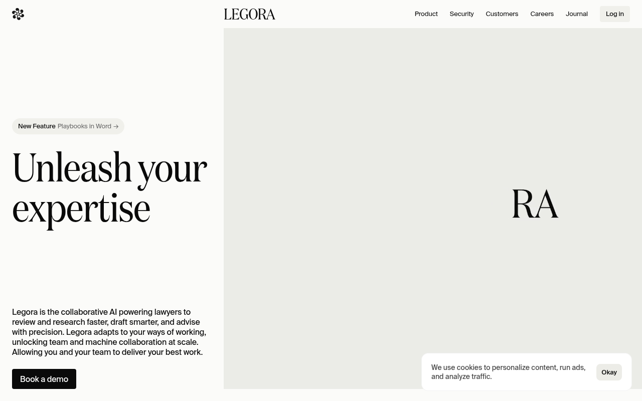 Screenshot of Legora: AI-Powered Legal Collaboration for Smarter Lawyering