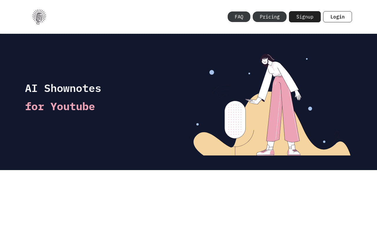 Screenshot of Shownotes.io: Effortless AI-Powered Meeting Notes & Summaries