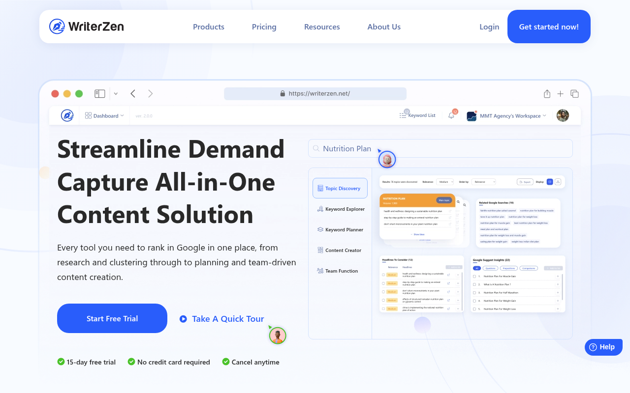 Screenshot of WriterZen: Your All-in-One SEO Content Solution