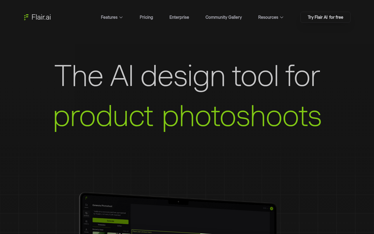 Screenshot of Flair AI Review: AI-Powered E-commerce Product Photography