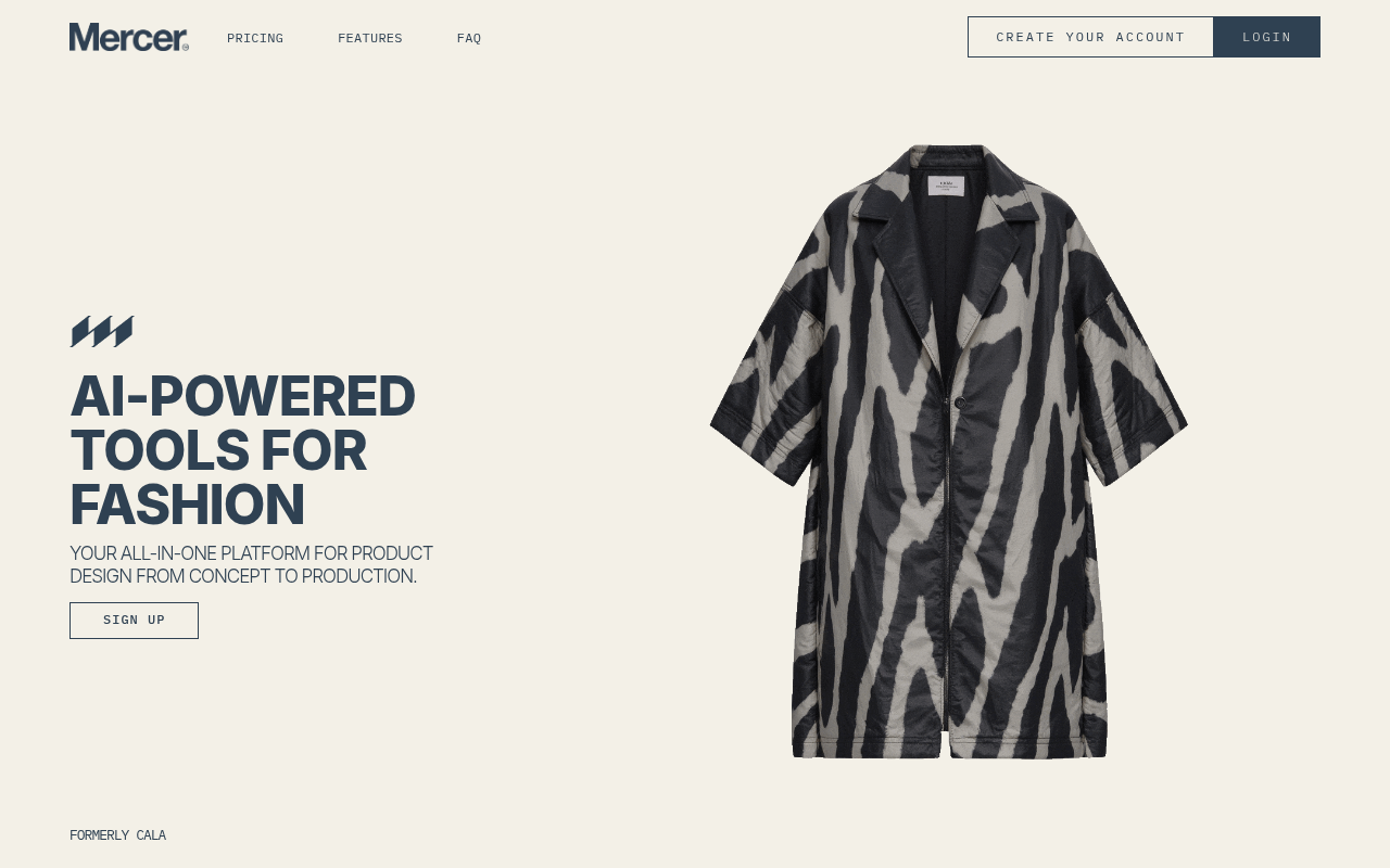 Screenshot of Mercer AI: Revolutionizing Fashion Design from Concept to Creation