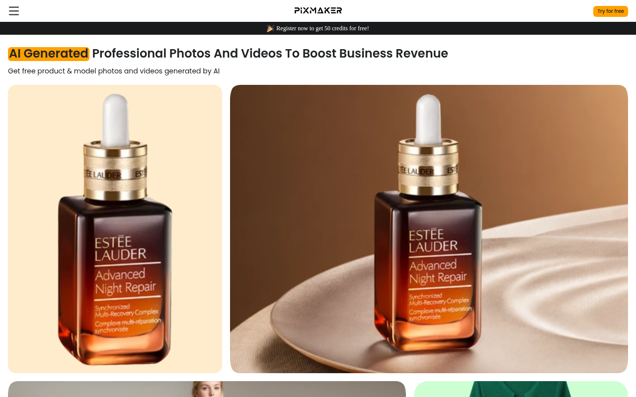 Screenshot of Pixmaker AI Review: Transform Your E-Commerce Visuals with AI
