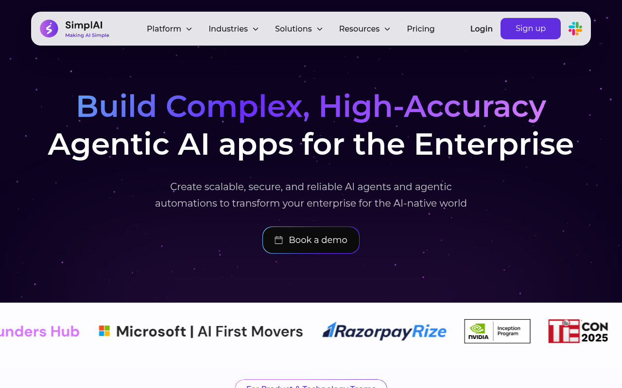 Screenshot of SimplAI Review: Automating Enterprise Workflows with Agentic AI
