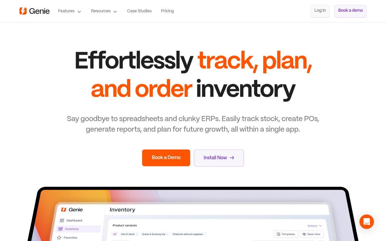 Screenshot of Genie: AI-Powered Inventory Management for Shopify Success
