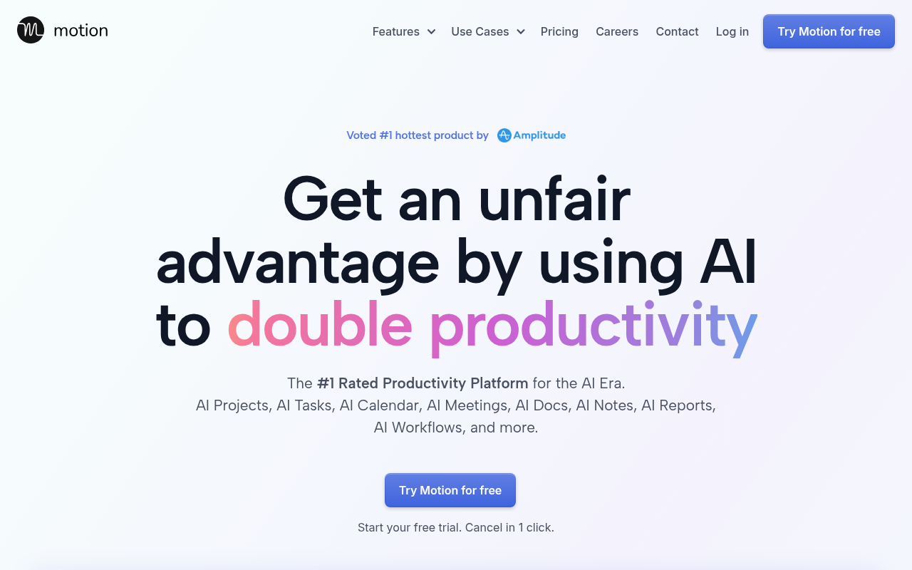 Screenshot of Motion AI: The All-in-One Productivity Powerhouse Review