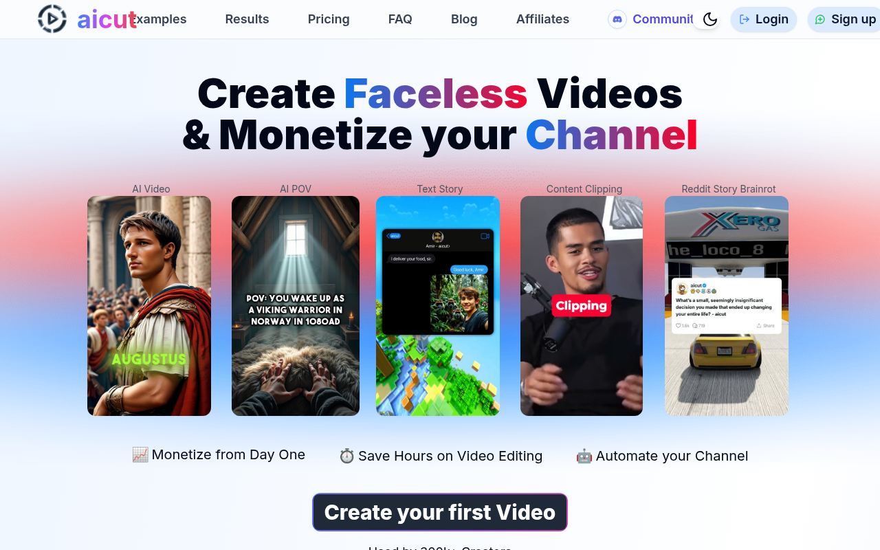 Screenshot of AIcut Pro: Automate Engaging Faceless Videos for Social Media Success